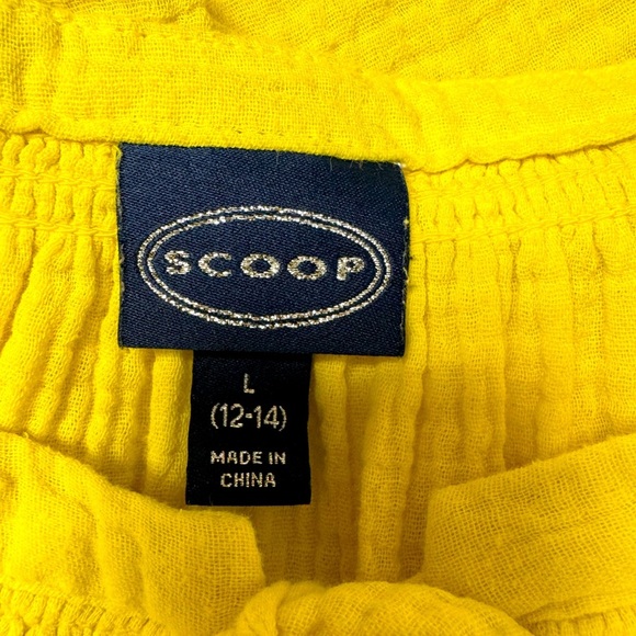 Scoop Vibrant yellow Tie Front Relaxed Blouse size large - Picture 6 of 8